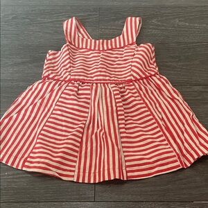 Red and White Striped Kids Formal Dress